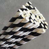 Eco Paper Straw - Regular Black/White