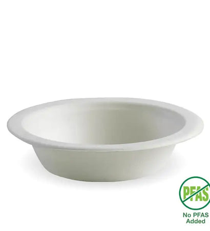 B-BL-16-PF Biopak 470ml / 16oz White Plant Fibre BioBowl
