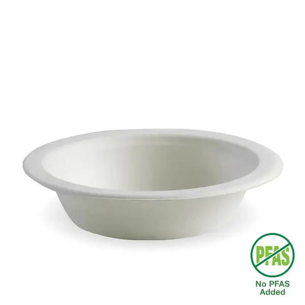 B-BL-16-PF Biopak 470ml / 16oz White Plant Fibre BioBowl