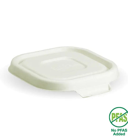 B-SLBL-W-PF Biopak 280-630ml White Plant Fibre Takeaway Lid