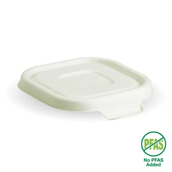 B-SLBL-W-PF Biopak 280-630ml White Plant Fibre Takeaway Lid