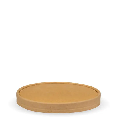 BB-BLL-148-PAPER Biopak 500-1,000ml Paper Kraft Biobowl Lid