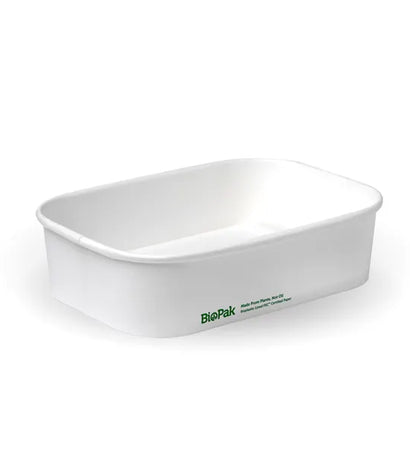 BB-LB-500-W Biopak 500ml White BioBoard Takeaway Base