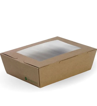 BB-WLBL-3 Biopak Large BioBoard Lunch Box With Window