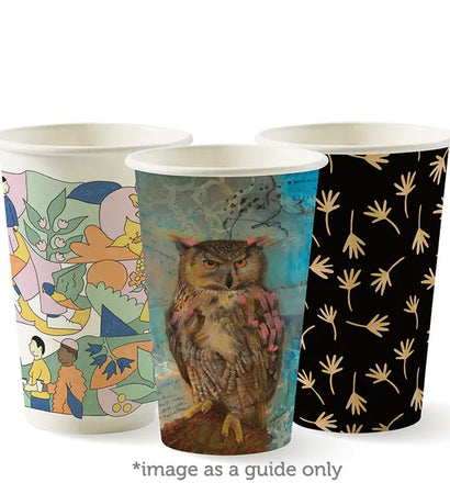 BC-12(80)-ART SERIES Biopak 350ml / 12oz (80mm) Art Series Single Wall BioCup