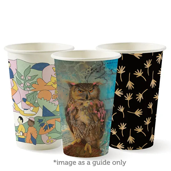 BC-12(80)-ART SERIES Biopak 350ml / 12oz (80mm) Art Series Single Wall BioCup