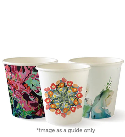 BC-6-ART SERIES Biopak 230ml / 6oz (80mm) Art Series Single Wall BioCup