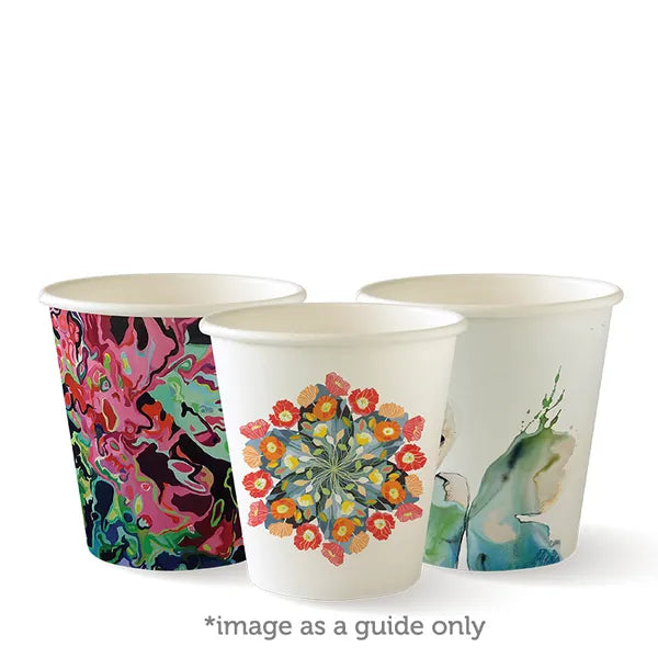 BC-6-ART SERIES Biopak 230ml / 6oz (80mm) Art Series Single Wall BioCup