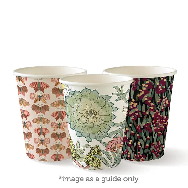 BC-8-ART SERIES Biopak 280ml / 8oz (80mm) Art Series Single Wall BioCup