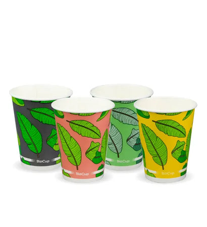 BCC-12 Biopak 390ml / 12oz (90mm) Leaf Cold Paper BioCup