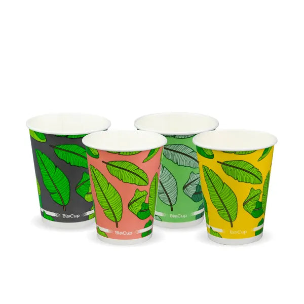 BCC-12 Biopak 390ml / 12oz (90mm) Leaf Cold Paper BioCup