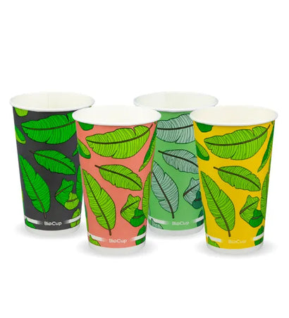 BCC-16 Biopak 510ml / 16oz (90mm) Leaf Cold Paper BioCup