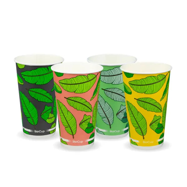 BCC-16 Biopak 510ml / 16oz (90mm) Leaf Cold Paper BioCup