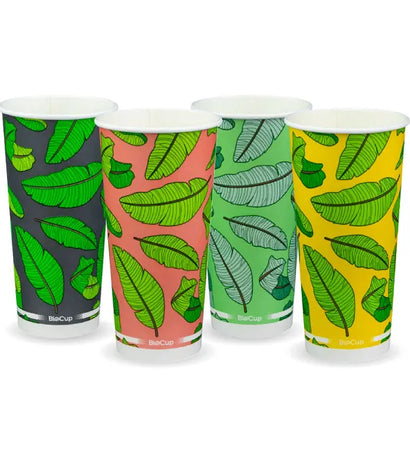 BCC-22 Biopak 650ml / 22oz (90mm) Leaf Cold Paper BioCup