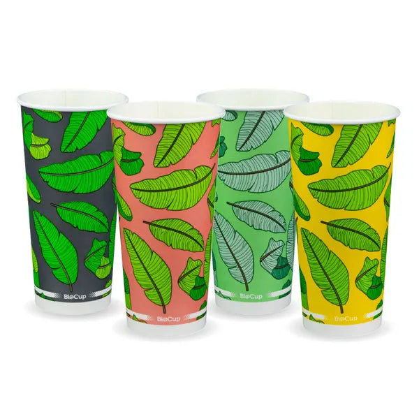 BCC-22 Biopak 650ml / 22oz (90mm) Leaf Cold Paper BioCup