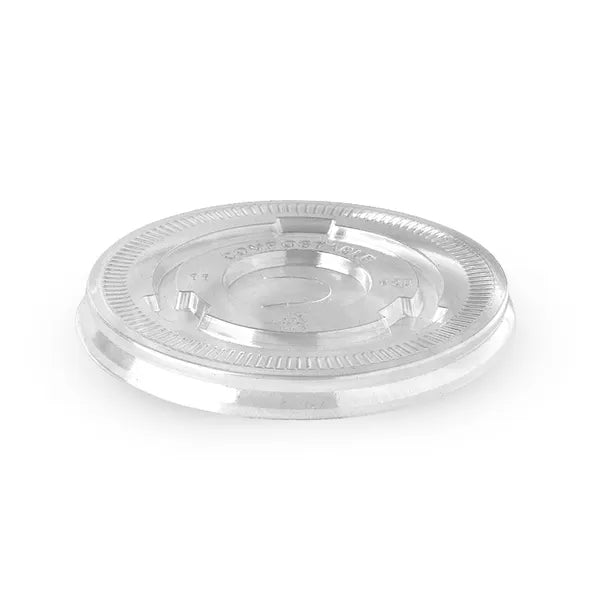 BCL-90C-PLA(F)-1000 Biopak 90mm PLA Clear Flat Cold BioCup Lid