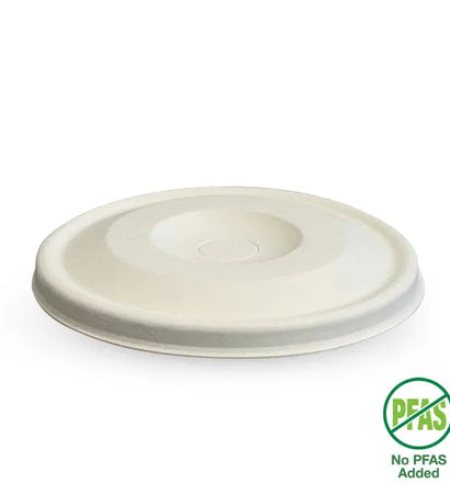 BCL-90C-PULP-F Biopak 90mm Plant Fibre Flat Cold Paper BioCup Lid