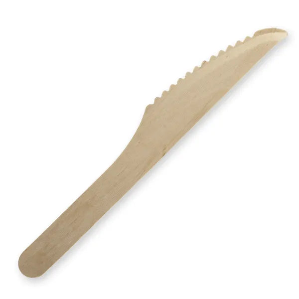 HY-16K-2000 Biopak 16cm Unbranded Wood Knife - Bulk Pack