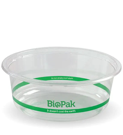 P-600W Biopak 600ml Clear Wide BioBowl