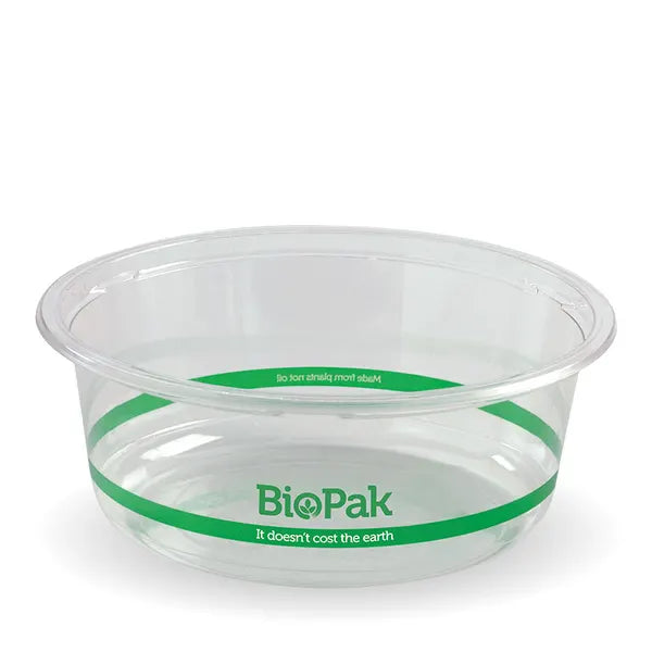 P-600W Biopak 600ml Clear Wide BioBowl