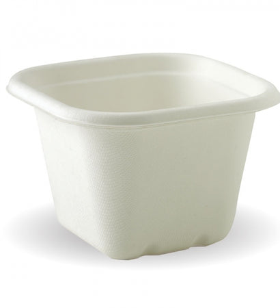 B-SLB-630-W Biopak White Biocane Takeaway Base 630ML