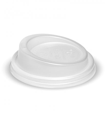 BCL-8PLA-C Biopak PLA White Small Lid 80mm/ 6-12OZ