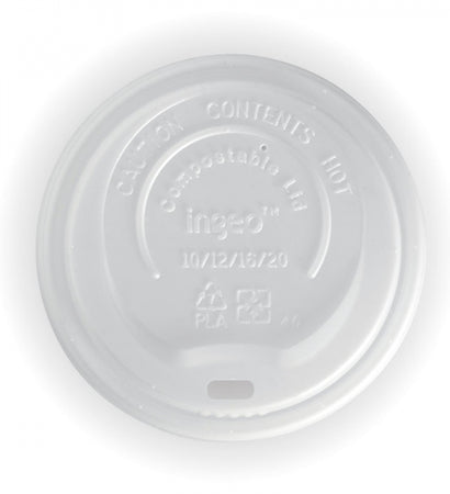 BCL-12PLA-C Biopak PLA White Large Lid 90mm