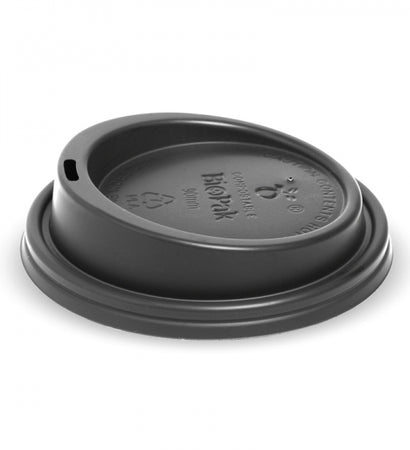 BCL-12PLA-B Biopak PLA Black Large Lid 90mm