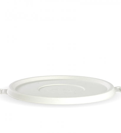 B-BLL-W White Biocane Bowl Lids - 800-1,180ML / 24-40OZ
