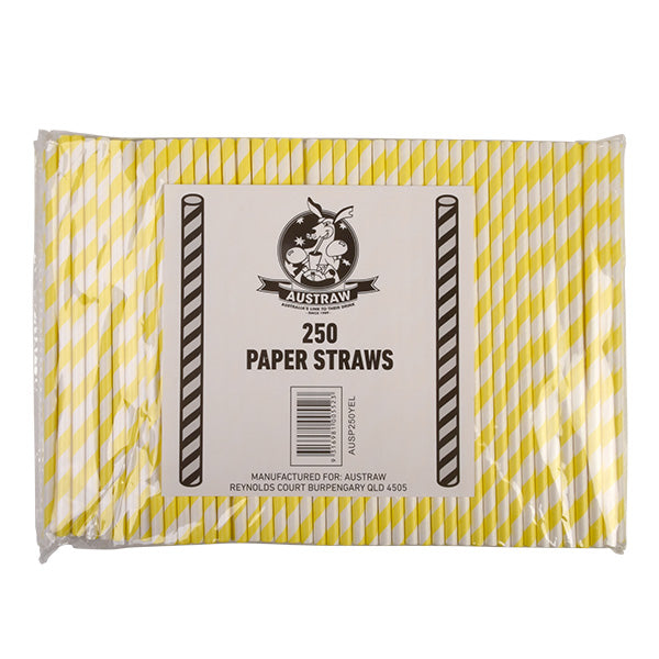 Eco Paper Straw - Regular Yellow/White